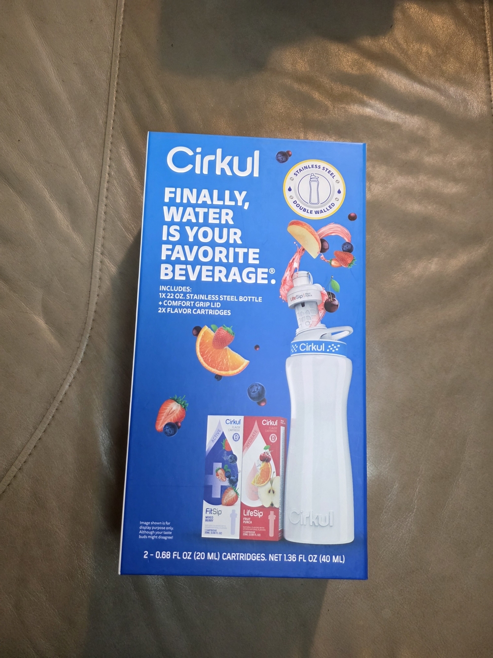 Cirkul Stainless Steel 22oz White With 2 Flavored Sips  NEW